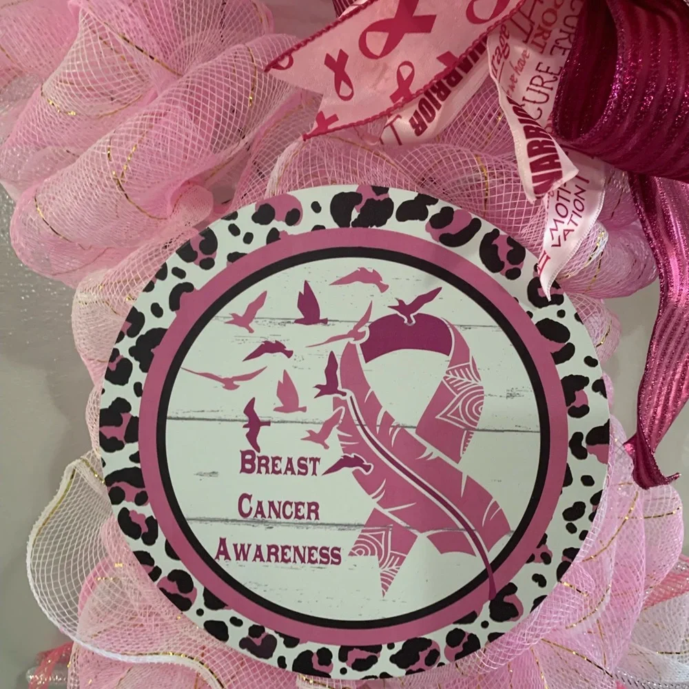 Hand Crafted Pink and White Holiday Wreath